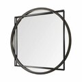 Palacedesigns 46 in. Round & Square Black Wood & Metal Frame Wall Mirror PA3088995